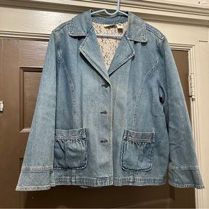 Out of the Blue Retro Lace Denim Jacket
